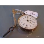 Continental 14ct yellow gold cased open face chronograph pocket watch having enamel dial with Roman