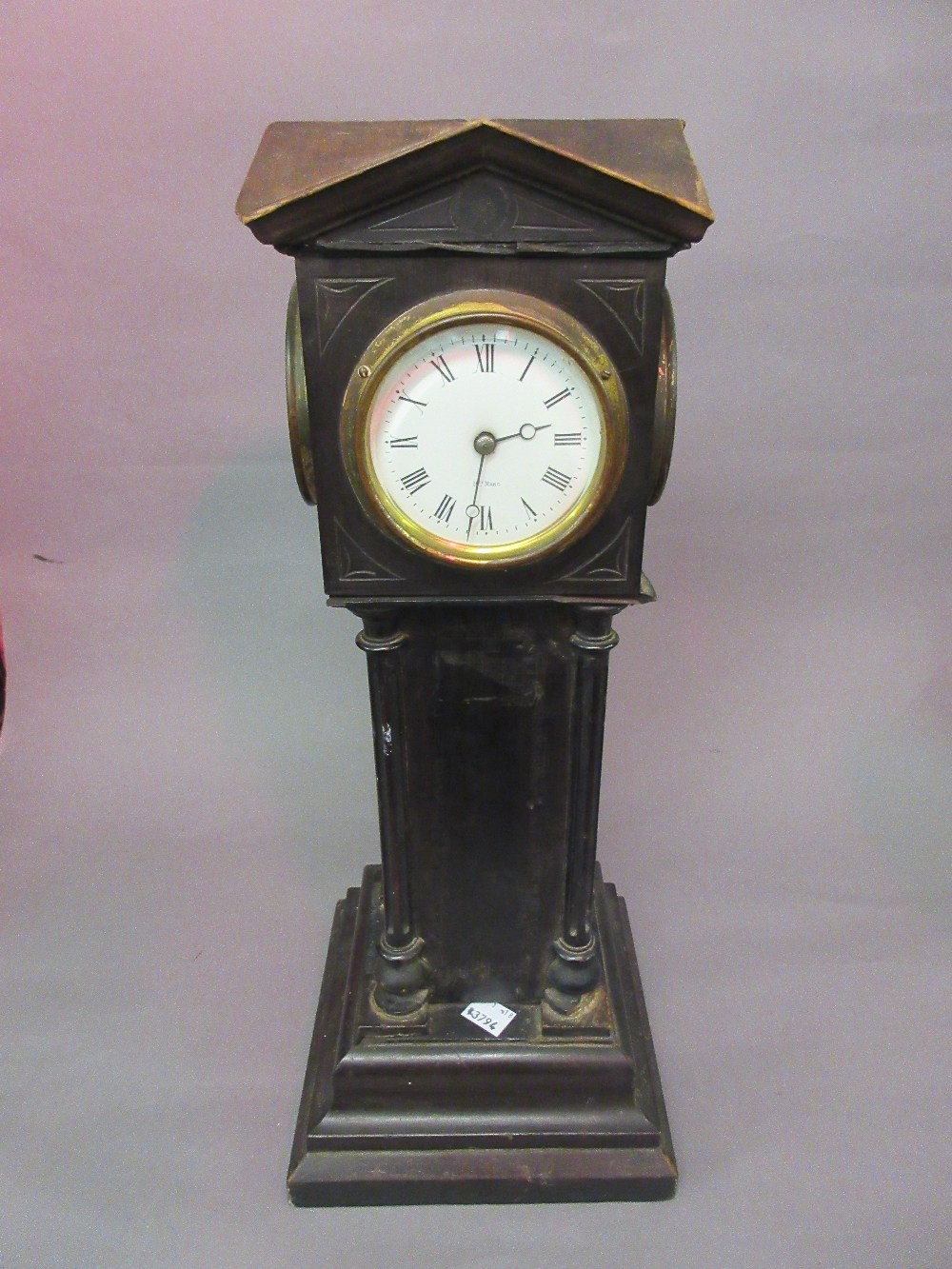 Henry Marc, late 19th Century ebonised four dial tower clock,