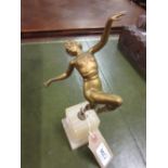 Art Deco gilt bronze figure of a dancing girl