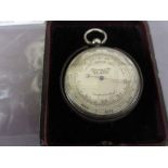 Early 20th Century white metal cased pocket barometer by Lawson and Son, Brighton,