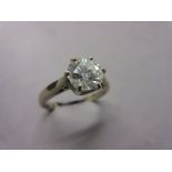 18ct White gold brilliant cut diamond solitaire ring