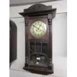 Early 20th Century mahogany two train wall clock