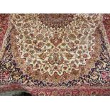 Beige ground Kashan pattern rug, 1.90 x 1.