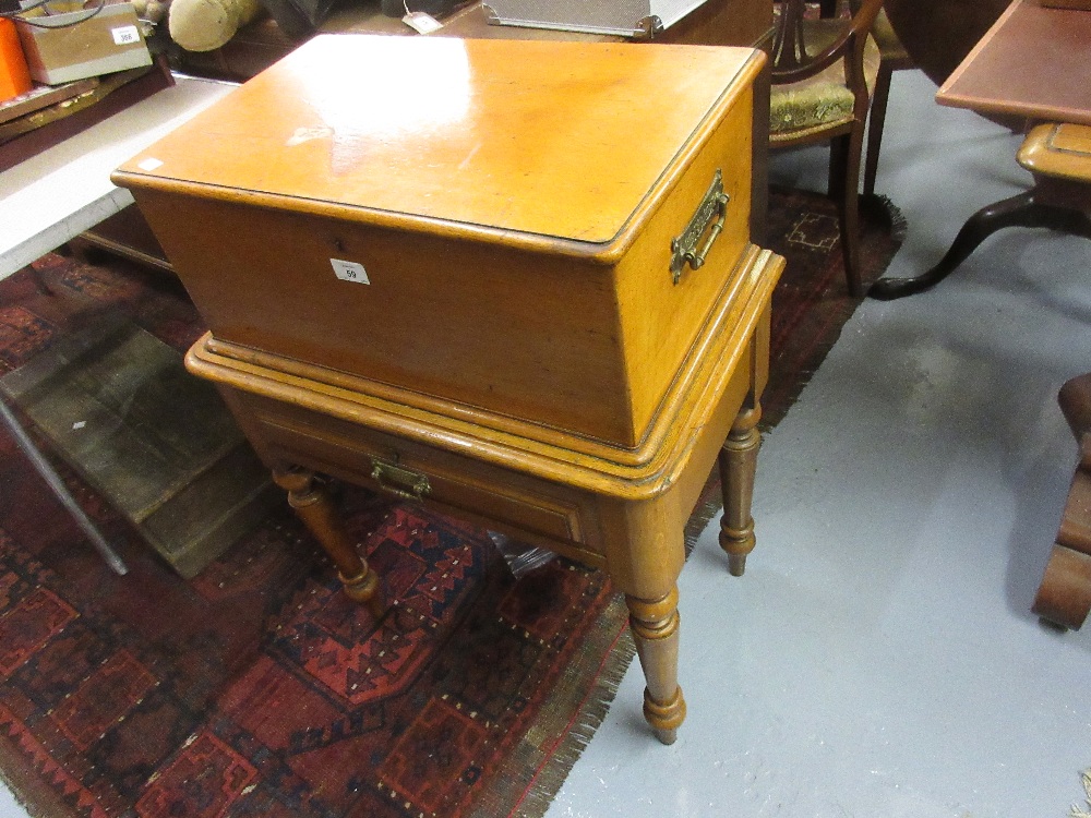 19th Century North Eastern railway honey coloured oak ticket box,