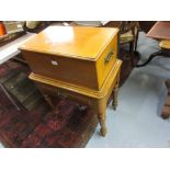 19th Century North Eastern railway honey coloured oak ticket box,