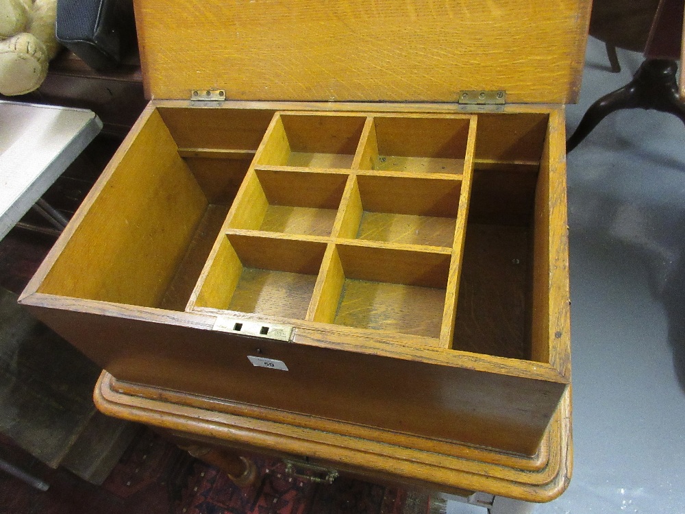 19th Century North Eastern railway honey coloured oak ticket box, - Image 2 of 2