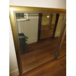 Large reproduction rectangular gilt framed wall mirror