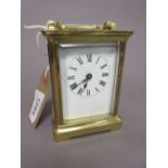 Small brass cased carriage clock,