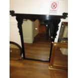 Reproduction Chinese style dark stained wooden wall mirror