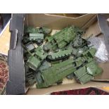 Collection of Dinky diecast military tanks and vehicles