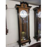 Victorian walnut and ebonised Vienna wall clock,