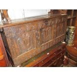 Antique oak later carved coffer