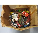 Box containing a quantity of various die-cast model vehicles