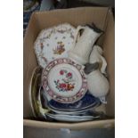 Box containing quantity of various 19th and early 20th Century decorative cabinet plates together