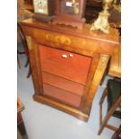 20th Century walnut floral inlaid gilt metal mounted pier cabinet having single glazed door raised