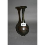 Japanese brown patinated bronze narrow neck vase incised decorated with a dragon, 8.