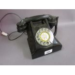 Black Bakelite re-wired telephone