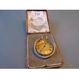 Small English 18ct gold cased pocket watch,