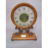William IV / early Victorian rosewood night clock, the glass dial with painted Roman numerals,