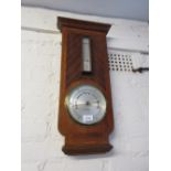 Edwardian mahogany line inlaid and crossbanded barometer