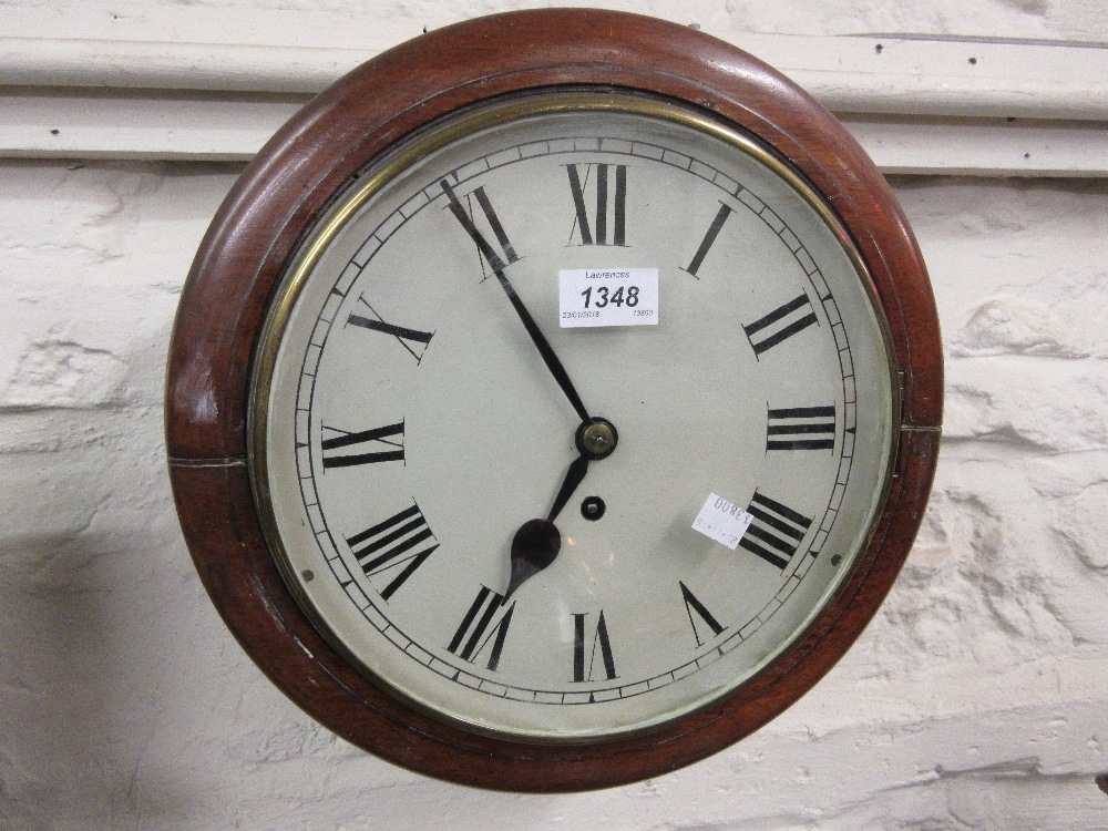 Circular mahogany dial clock,