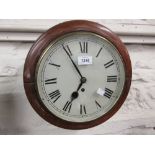 Circular mahogany dial clock,