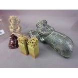 Two Chinese soapstone seals,
