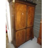 Early 20th Century mahogany and line inlaid two door wardrobe