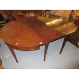 Late 19th / early 20th Century mahogany D-end dining table raised on square tapering supports with