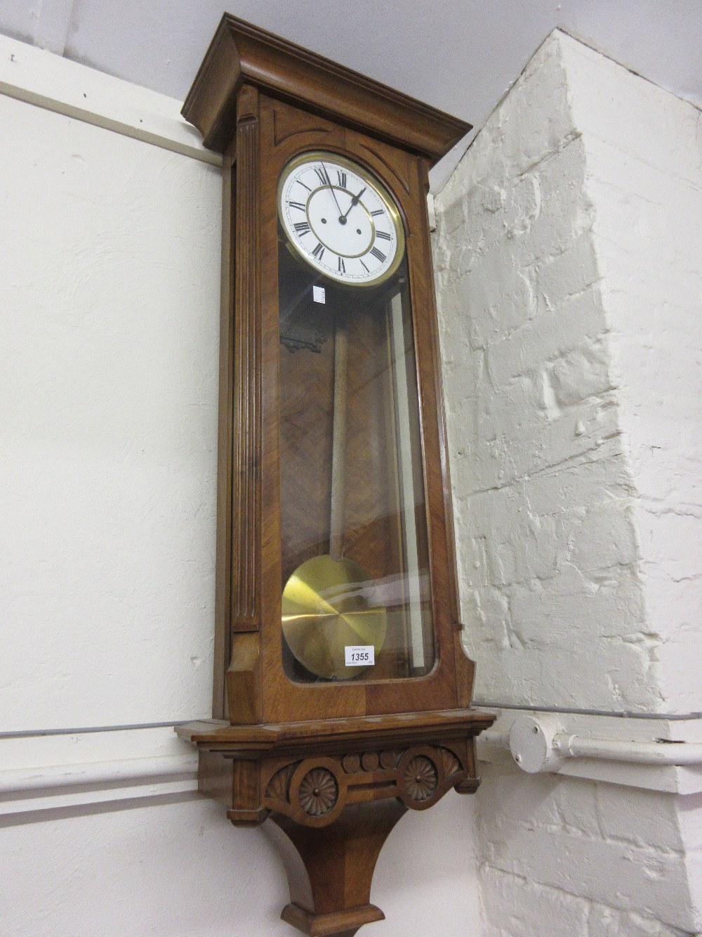 19th Century walnut cased Vienna style wall clock,