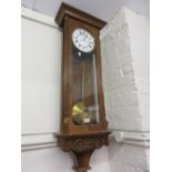 19th Century walnut cased Vienna style wall clock,