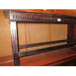 20th Century rectangular hardwood bench seat on square cut moulded supports with stretchers