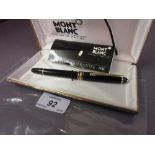 Mont Blanc fountain pen with a 14ct gold nib housed in original box