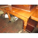 Large reproduction rectangular oak farm house type table together with a set of six chairs