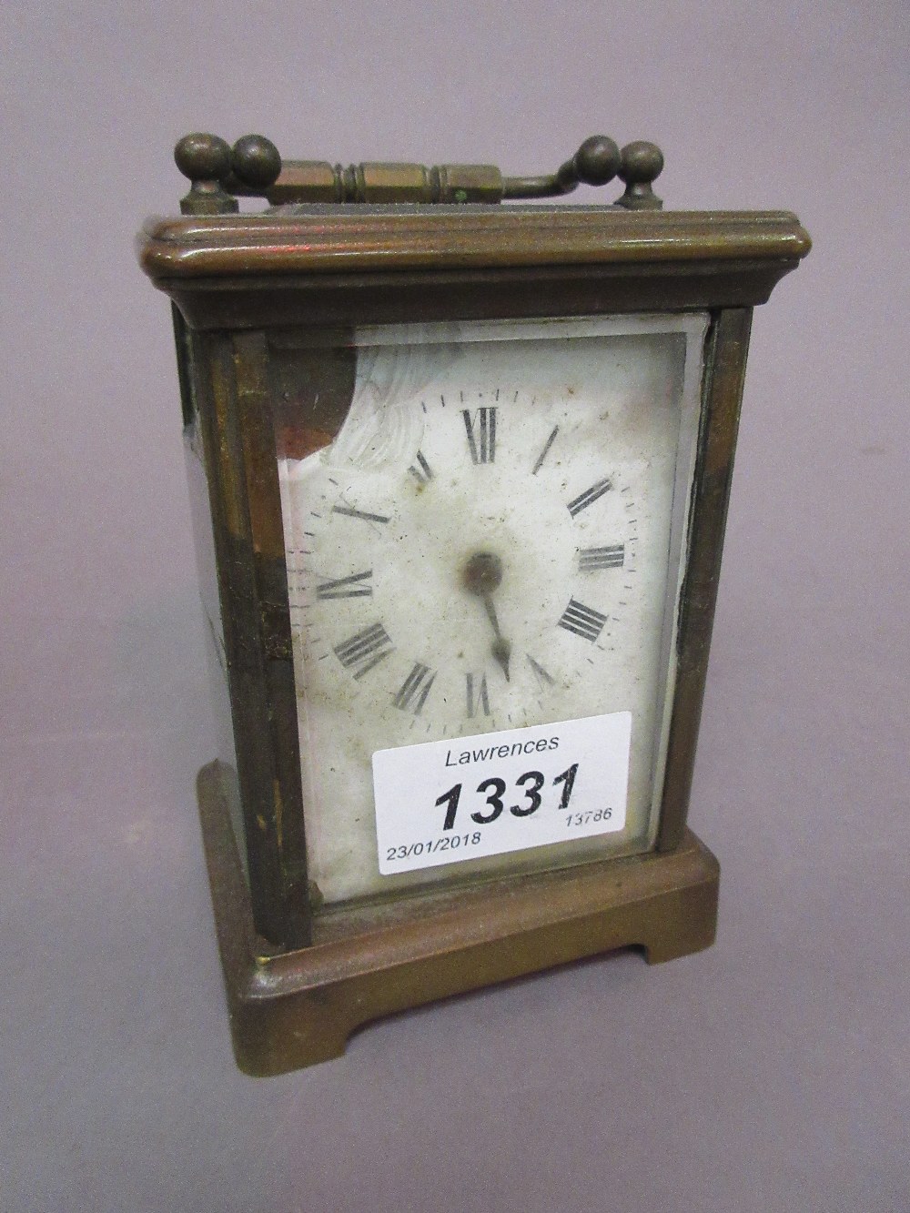 Brass cased carriage clock,