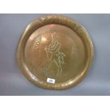 20th Century copper advertising dish for Johnnie Walker