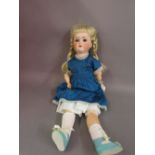 Schoneau and Hoffmeister, bisque headed doll with sleeping eyes,