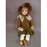 Armand Marseille 370 bisque shoulder plate doll with sleeping eyes,