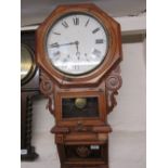 Late 19th Century American walnut cased octagonal drop-dial wall clock