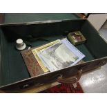 Early 20th Century brown suitcase containing a quantity of Royalty related souvenir booklets,