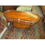 19th Century French parquetry and marquetry inlaid side table having brass galleried top above a