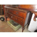 Early 20th Century burr walnut dressing chest with mirrored back,