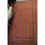 Two Pakistan rugs of Turkoman design having multiple gols on a red ground with multiple borders, 2.