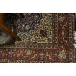 Indo Persian carpet having all over floral design on a dark blue,