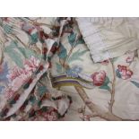 Pair of Sheila Coomes Abbey Garden pattern curtains, 6.8 metres wide x 2.