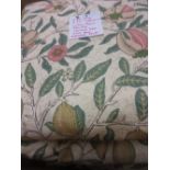 Pair of floral print curtains with pole finials,