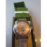 Gentleman's Tissot 1940's stainless steel automatic wristwatch with leather strap and original box
