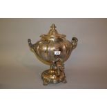 Large 19th Century plate on copper samovar with engraved floral decoration