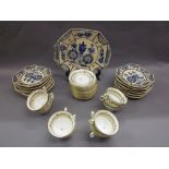 Quantity of Quimper blue and white pottery plates etc., together with a quantity of T. Goode and Co.