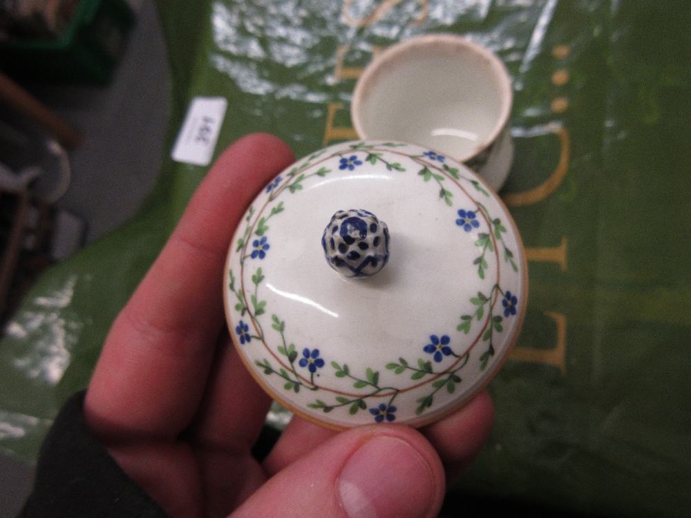 Small 19th Century continental porcelain oval table mirror with cherub surmount, - Image 4 of 14